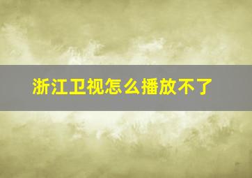 浙江卫视怎么播放不了