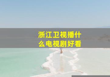 浙江卫视播什么电视剧好看