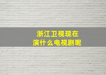 浙江卫视现在演什么电视剧呢