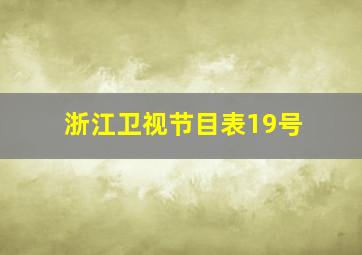 浙江卫视节目表19号