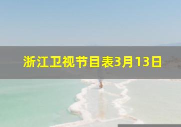 浙江卫视节目表3月13日