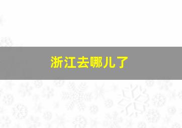 浙江去哪儿了