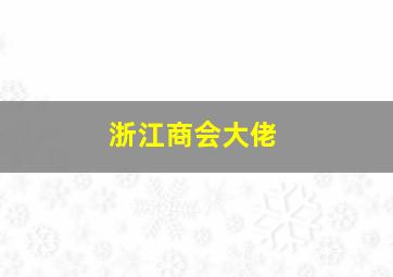 浙江商会大佬