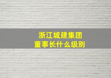 浙江城建集团董事长什么级别