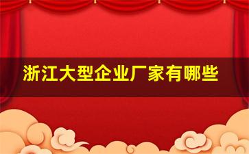 浙江大型企业厂家有哪些