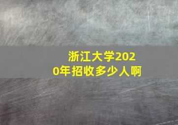 浙江大学2020年招收多少人啊