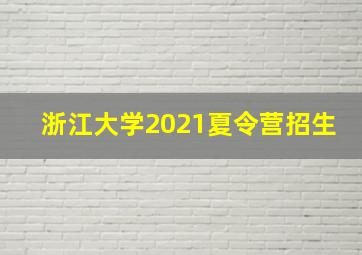 浙江大学2021夏令营招生