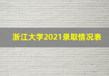 浙江大学2021录取情况表