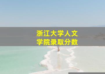 浙江大学人文学院录取分数