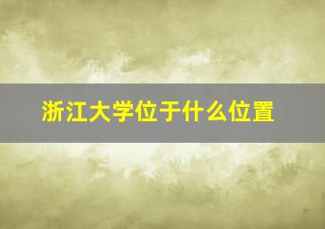 浙江大学位于什么位置