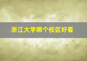 浙江大学哪个校区好看