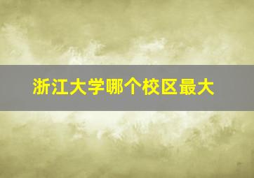 浙江大学哪个校区最大