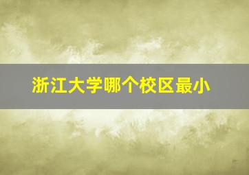 浙江大学哪个校区最小