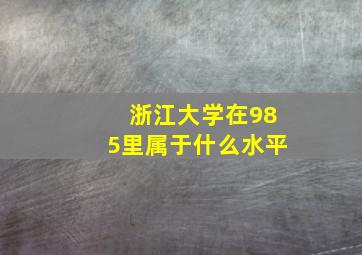 浙江大学在985里属于什么水平