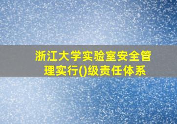 浙江大学实验室安全管理实行()级责任体系