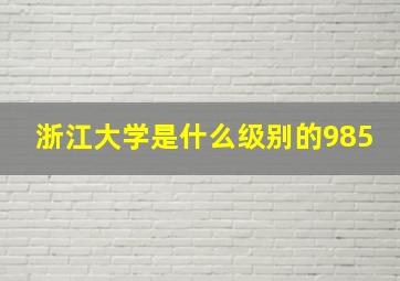 浙江大学是什么级别的985