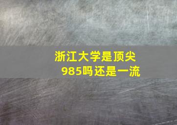 浙江大学是顶尖985吗还是一流