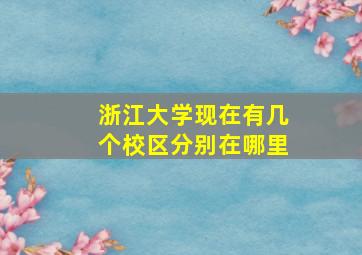 浙江大学现在有几个校区分别在哪里