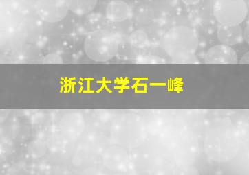 浙江大学石一峰