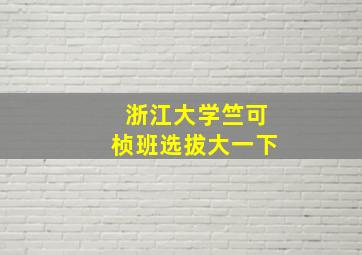 浙江大学竺可桢班选拔大一下