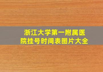 浙江大学第一附属医院挂号时间表图片大全