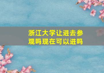 浙江大学让进去参观吗现在可以进吗