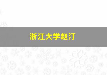 浙江大学赵汀