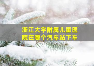 浙江大学附属儿童医院在哪个汽车站下车