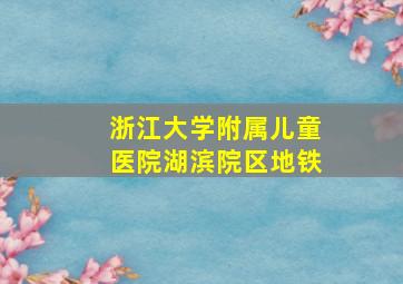 浙江大学附属儿童医院湖滨院区地铁