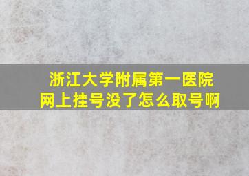 浙江大学附属第一医院网上挂号没了怎么取号啊