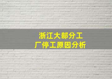 浙江大部分工厂停工原因分析