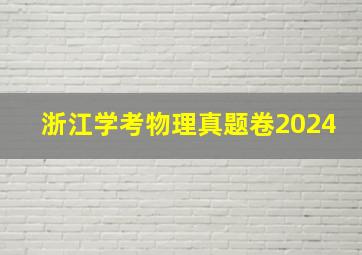 浙江学考物理真题卷2024