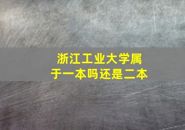 浙江工业大学属于一本吗还是二本