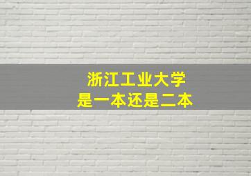 浙江工业大学是一本还是二本