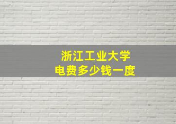 浙江工业大学电费多少钱一度