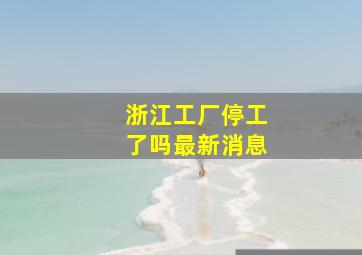 浙江工厂停工了吗最新消息