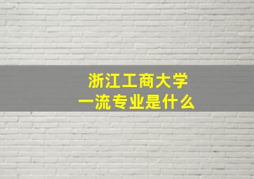 浙江工商大学一流专业是什么