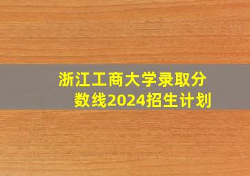 浙江工商大学录取分数线2024招生计划