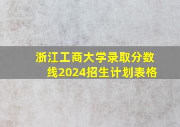 浙江工商大学录取分数线2024招生计划表格