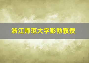 浙江师范大学彭勃教授