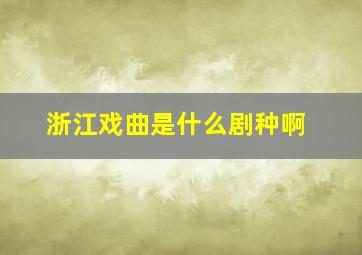 浙江戏曲是什么剧种啊