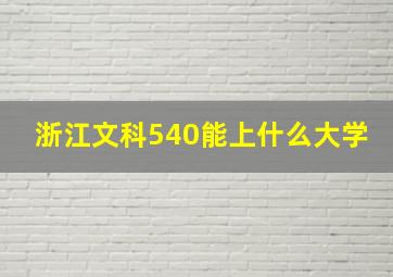 浙江文科540能上什么大学