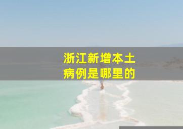 浙江新增本土病例是哪里的