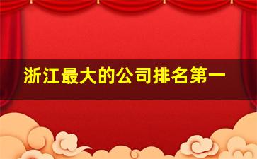 浙江最大的公司排名第一