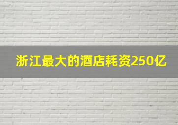 浙江最大的酒店耗资250亿