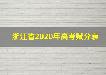 浙江省2020年高考赋分表