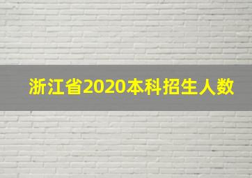 浙江省2020本科招生人数