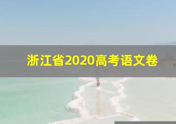 浙江省2020高考语文卷