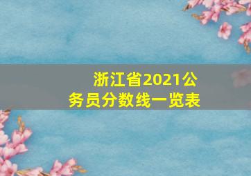 浙江省2021公务员分数线一览表