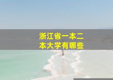 浙江省一本二本大学有哪些